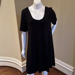 LOFT Black Knit Swing Dress. Size Small Petite. New With Tags.